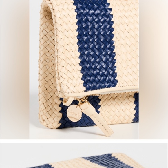 NWT Clare V Foldover Clutch with Tabs in Racing Stripes - Picture 8 of 9